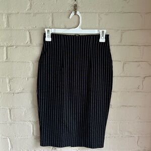 Love Air size small stretch bodycon black and white vertical stripe pencil skirt